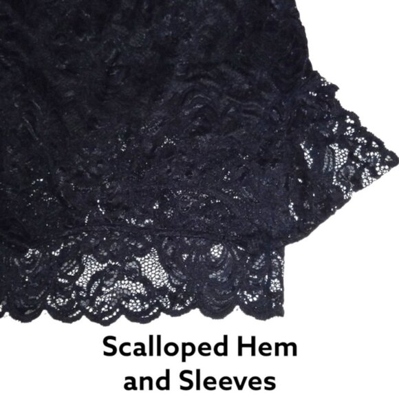 🏖️ NWT Cocktail Black Lace Bodycon Dress  Size Medium - Picture 6 of 8